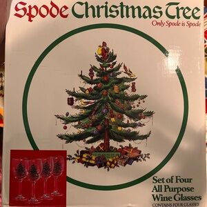 SALE!!!    New in box Vintage dead stock Spode Christmas’s set of 4 wine glasses